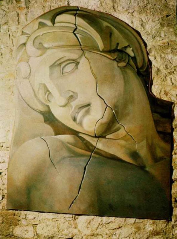 aurora's head after michelangelo (detail of a figure on the grave of lorenzo di medici) 1977.jpg